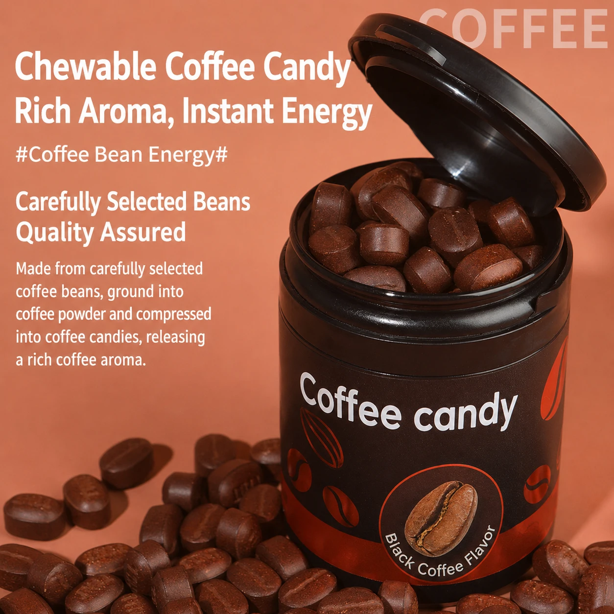 FUMEIDUO Open Jar Coffee Candy