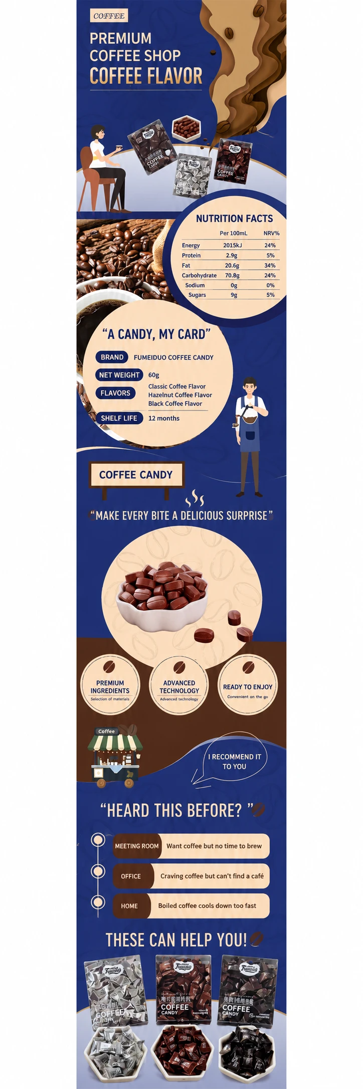 FUMEIDUO Boxed Coffee Candy