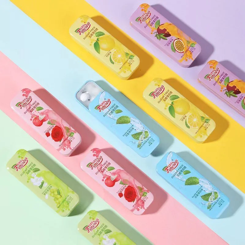 FUMEIDUO Push Pull Tin Mint Candy