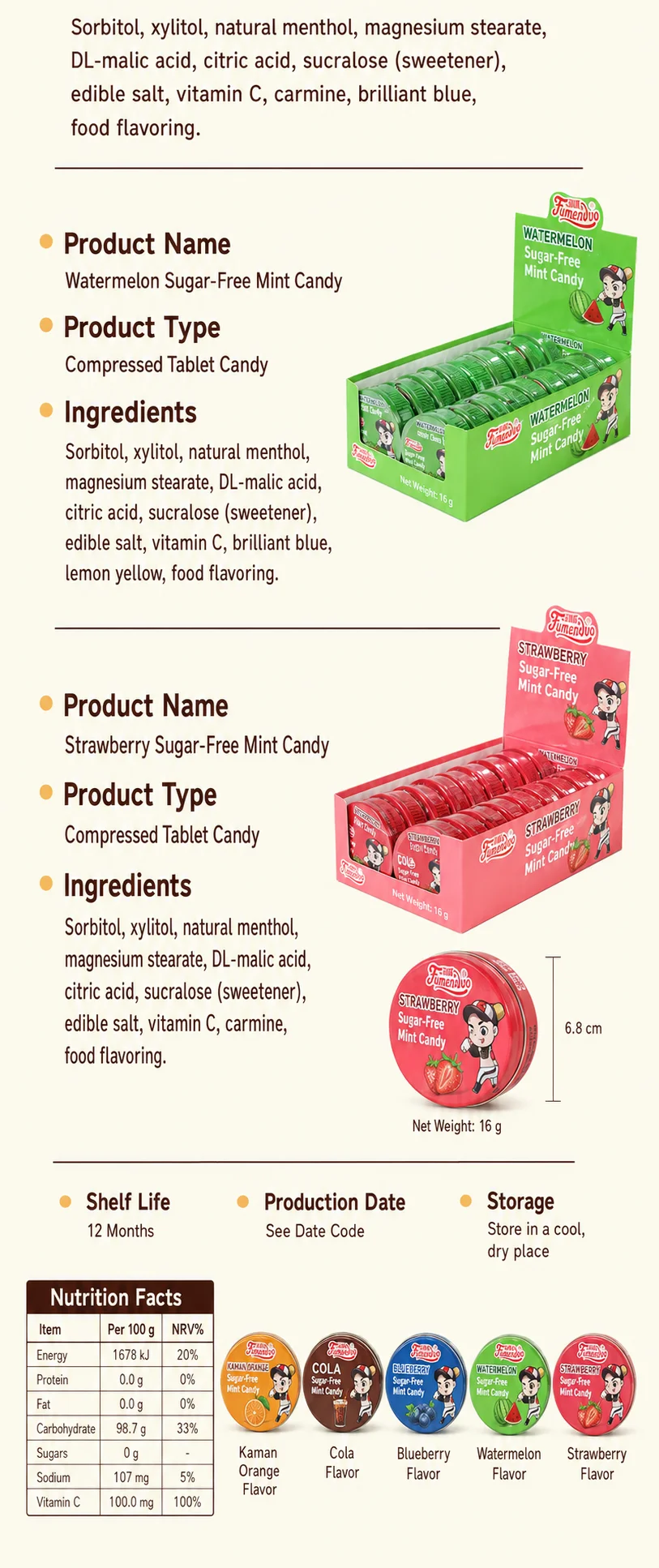 Five-Flavors Mixed Mints