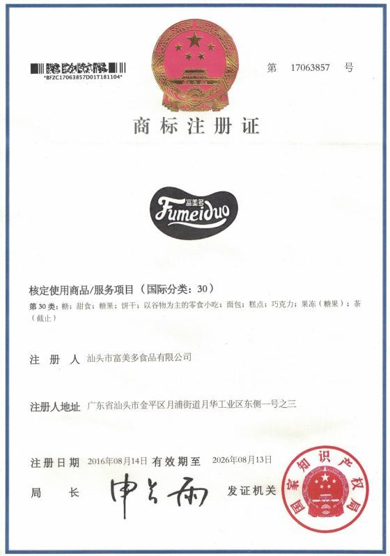 Trademark Registration Certificate
